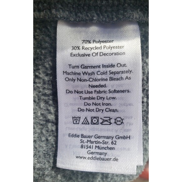 Eddie Bauer 1/4 Zip Pullover Sweater Fleece Gray Heathered Mens Size Large - Picture 7 of 16